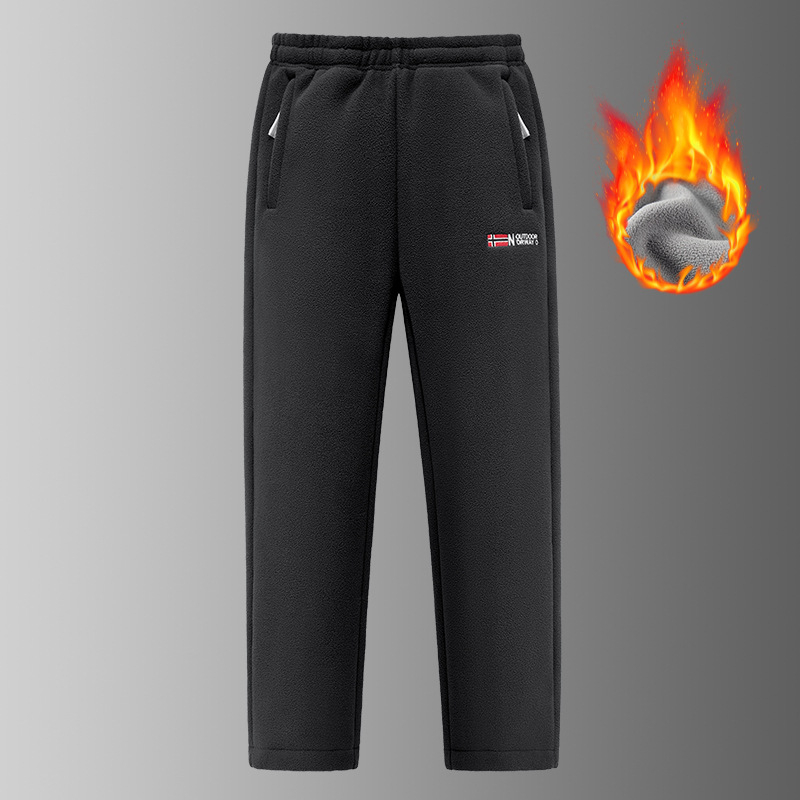 Apukáknak való nadrág Őszi-Téli női nadrág Új, gyapjúbéléssel ellátott, vastagított, magas derekú, egyenes, laza nagymama gyapjúnadrágja kis termetű férfiaknak