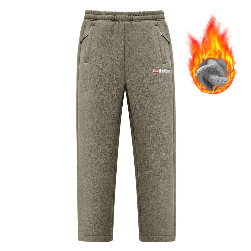 Apukáknak való nadrág Őszi-Téli női nadrág Új, gyapjúbéléssel ellátott, vastagított, magas derekú, egyenes, laza nagymama gyapjúnadrágja kis termetű férfiaknak