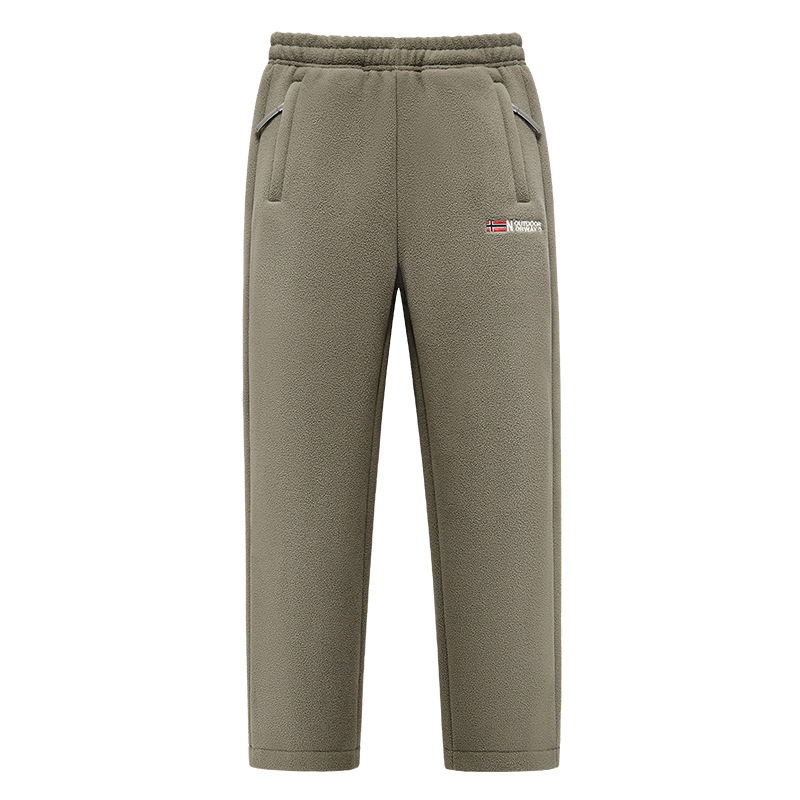 Apukáknak való nadrág Őszi-Téli női nadrág Új, gyapjúbéléssel ellátott, vastagított, magas derekú, egyenes, laza nagymama gyapjúnadrágja kis termetű férfiaknak