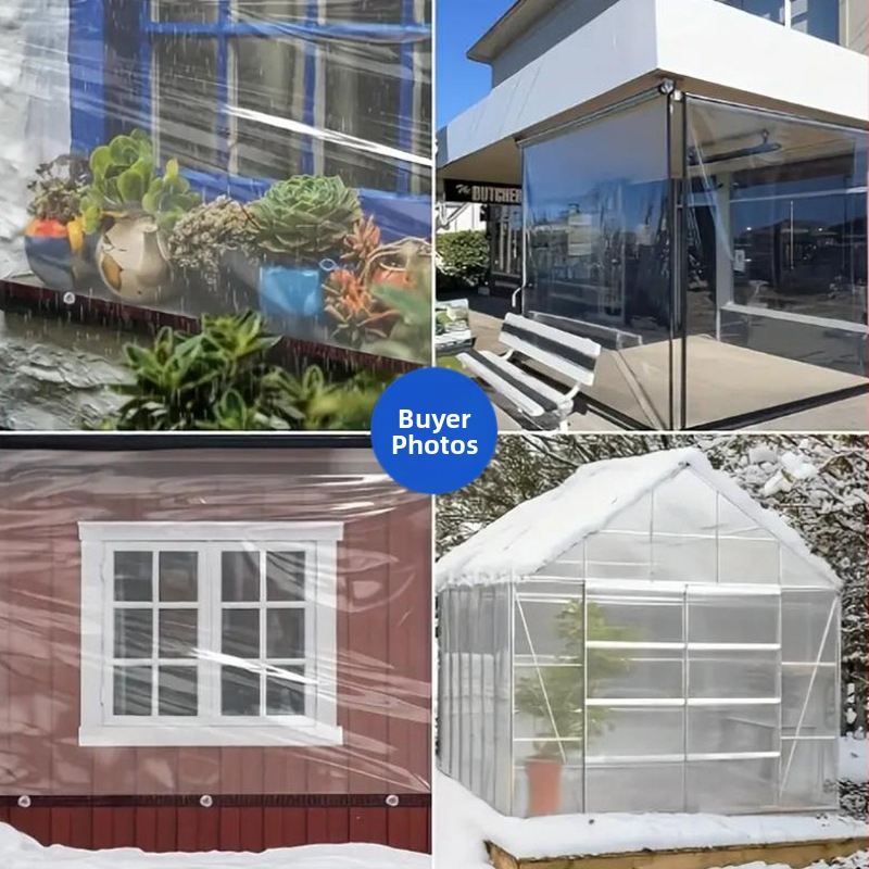 Дъждоустойчива кърпа, прозрачна удебелена водоустойчива кърпа, външна домакинска кърпа за прах, уплътняване на прозорци, изолация от вятър и дъжд, пластмасово фолио за оранжерия