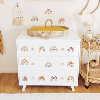 Νέα αυτοκόλλητα τοίχου AD23014 με κινούμενα σχέδια, μικρά σύννεφα αγάπης με ουράνιο τόξο, για παιδικό δωμάτιο, αυτοκόλλητα