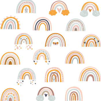 Νέα αυτοκόλλητα τοίχου AD23014 με κινούμενα σχέδια, μικρά σύννεφα αγάπης με ουράνιο τόξο, για παιδικό δωμάτιο, αυτοκόλλητα