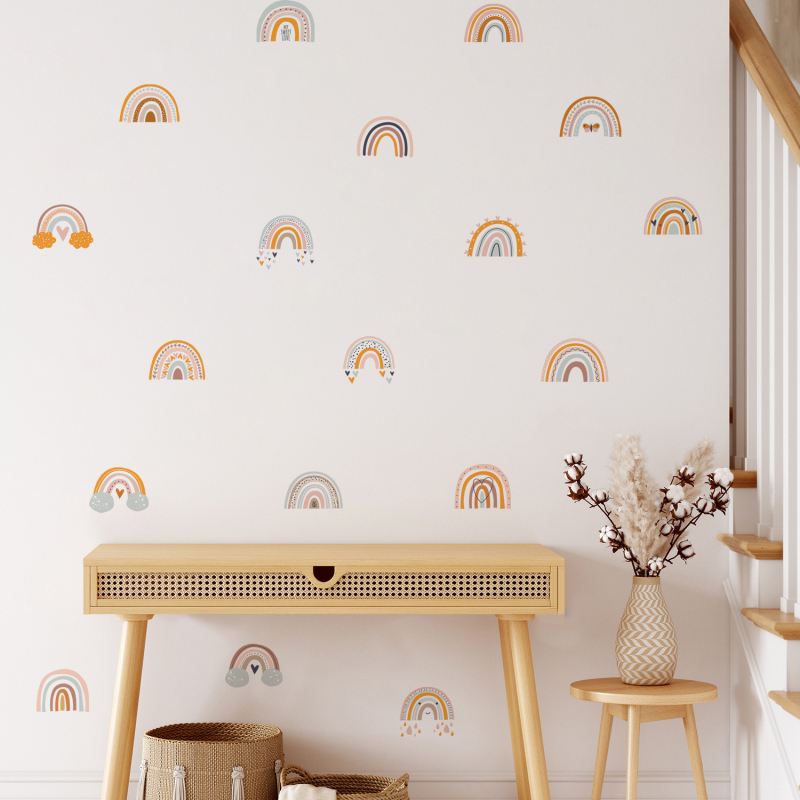 Új AD23014 rajzfilm kis szivárványos szerelmes felhők gyerekszoba óvoda faldekorációs matricák öntapadós