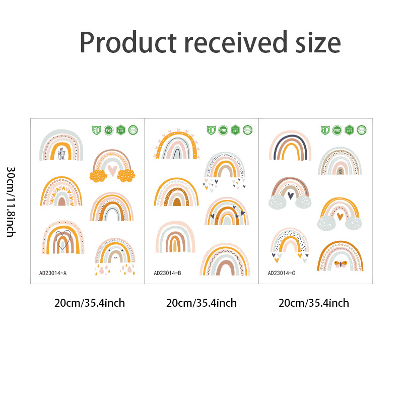 Új AD23014 rajzfilm kis szivárványos szerelmes felhők gyerekszoba óvoda faldekorációs matricák öntapadós