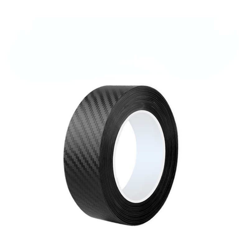 Черен стикер против сблъсък на автомобилна врата с карбонови влакна, стикер против утъпкване, лента за субсидии за ремонт на заден багажник