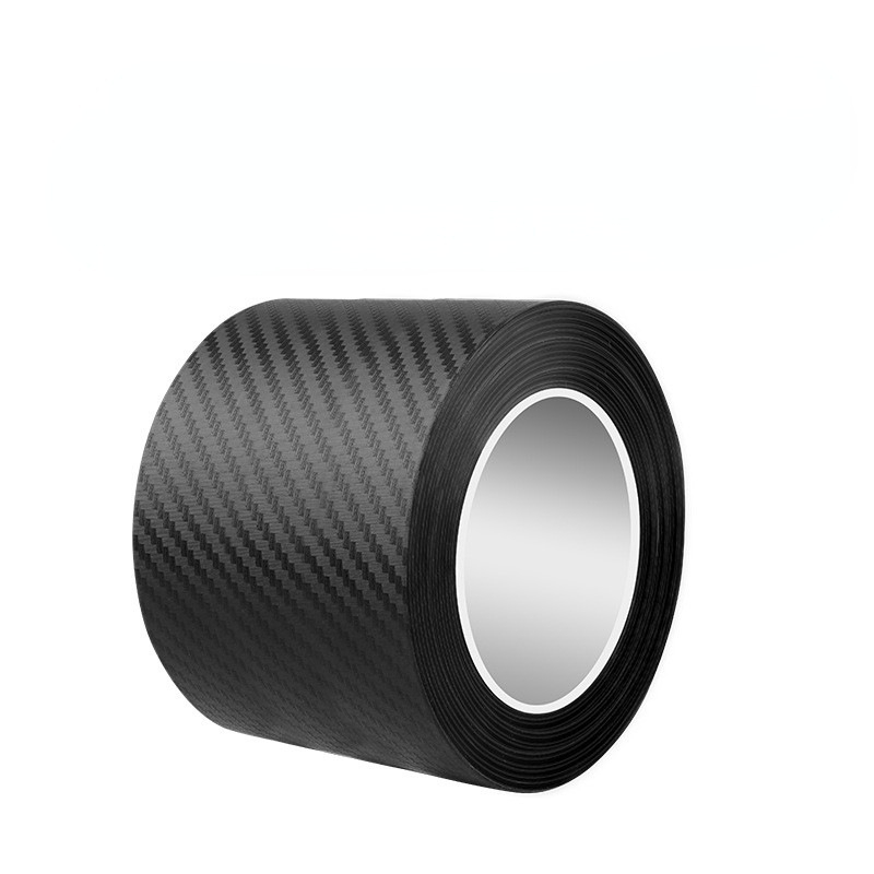 Черен стикер против сблъсък на автомобилна врата с карбонови влакна, стикер против утъпкване, лента за субсидии за ремонт на заден багажник