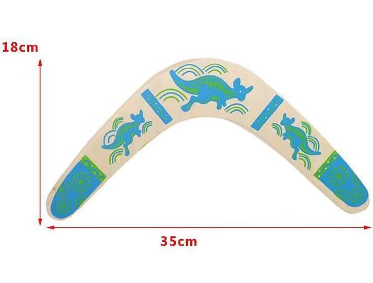 Határokon átnyúló gyerek fa kültéri bumeráng repülő csészealj V alakú bumeráng kültéri sport tömörfa bébijáték