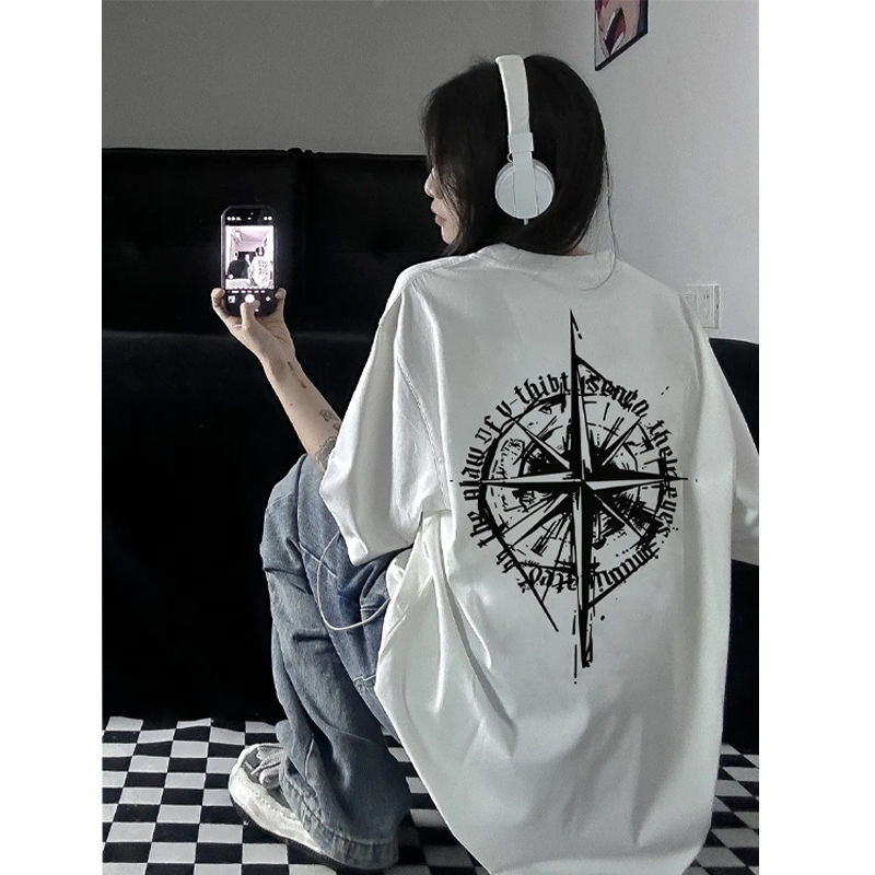 220 g-os pamut rövid ujjú férfi és női nyári divatmárka, amerikai stílusú retró kerek nyakú felső, laza, minden mérkőzésre alkalmas diákpóló