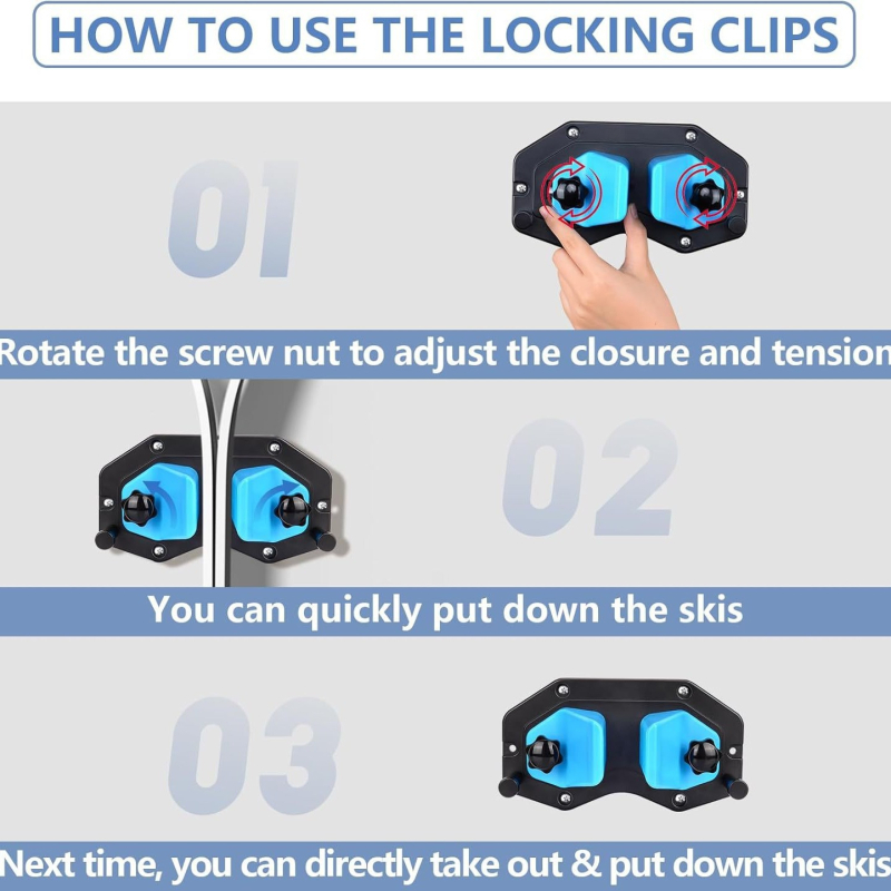 6-osaline suusa- ja lumelaua seinale kinnitatavate hoiuraamide komplekt - sobib igale lumelauale või lumelaua riistvarale