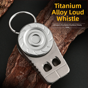 Titánötvözetből készült kültéri kemping életmentő síp dupla lyukú pattogó síp hordozható kulcstartó síp multifunkcionális dekompressziós síp