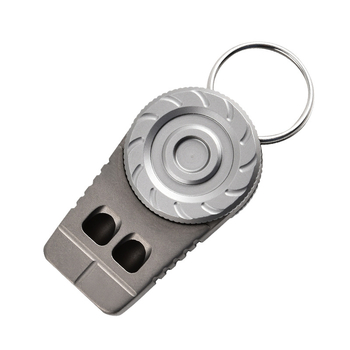 Σφυρίχτρα σωτήρια για υπαίθριες κατασκηνώσεις από κράμα τιτανίου, διπλής τρύπας, φορητή σφυρίχτρα μπρελόκ, πολυλειτουργική σφυρίχτρα αποσυμπίεσης