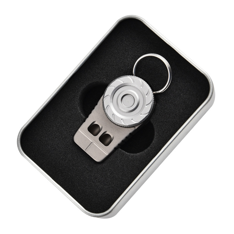 Titánötvözetből készült kültéri kemping életmentő síp dupla lyukú pattogó síp hordozható kulcstartó síp multifunkcionális dekompressziós síp