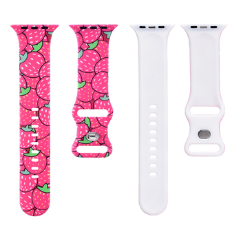 Νέο λουράκι ρολογιού με τυπωμένο μοτίβο, διασυνοριακή προμήθεια, κατάλληλο για λουράκι ρολογιού Apple iWatch, λουράκι ρολογιού με τυπωμένο χιονάνθρωπο, χριστουγεννιάτικο λουράκι ρολογιού