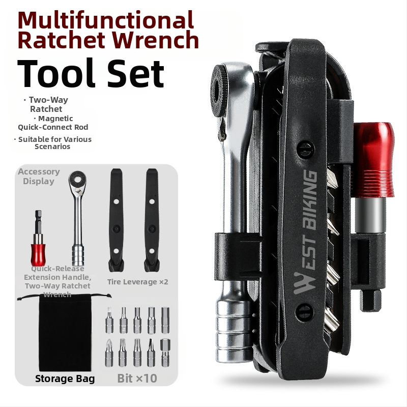 West Rider kerékpárjavító szerszám, hegyi kerékpár racsnis kulcs, kombinált szerszám, kerékpárjavító járműfelszereléshez