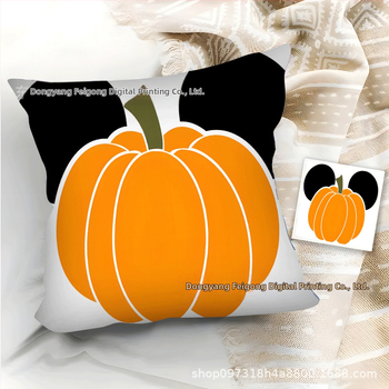 TEMU Ζεστό σε πωλήσεις τυπωμένο κοντό βελούδινο μαξιλαροθήκη Halloween Series Home Μαλακή και άνετη τετράγωνη μαξιλαροθήκη