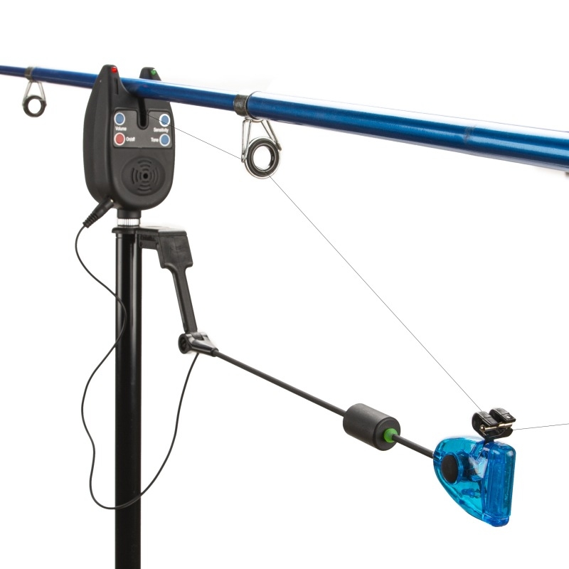 Piiriülene Euroopa karpkala õngevarras, neljavärviline välk, roostevabast terasest pinguti, raamatukogu, kalastusklambri alarmi lisatarvikud