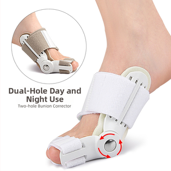 Laos olev kahe auguga suure varba valgus varba eraldaja jala luu valgus hallux valgus sobib nii päevaseks kui ka öiseks kasutamiseks