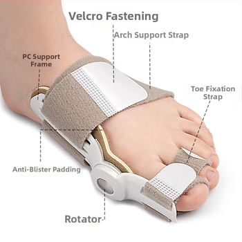 Laos olev kahe auguga suure varba valgus varba eraldaja jala luu valgus hallux valgus sobib nii päevaseks kui ka öiseks kasutamiseks