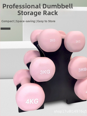 Mažas hantelių stovas, moteriškas hantelių laikymo stovas, vyrų fitneso įranga, buitinis vaikų šešiakampis mažas matinis varpelio laikiklis