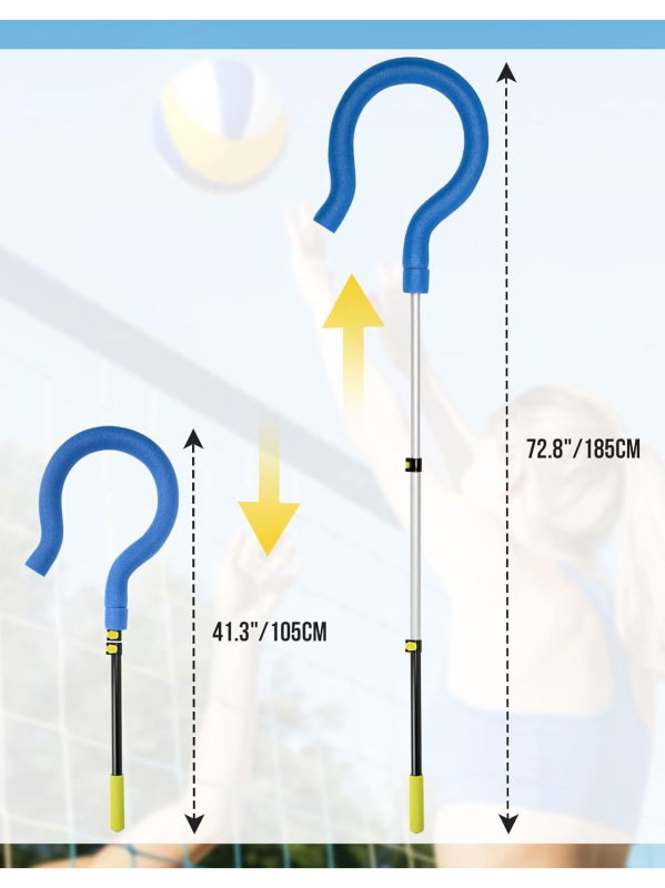 Vastupidav, kerge ja ilus suure küsimärgiga konksuga võrkpallinaeltega treeningvahend pallide ja juuste hoidmiseks