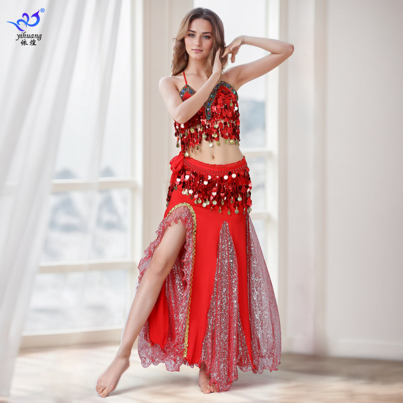 Костюми за танци с пайети и пискюли, Поли за танци на корем, Костюми за представления, Костюми за сценични състезания, Екзотични костюми за парти танци