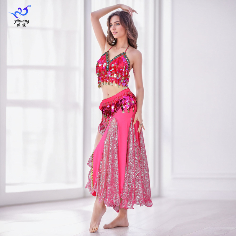 Костюми за танци с пайети и пискюли, Поли за танци на корем, Костюми за представления, Костюми за сценични състезания, Екзотични костюми за парти танци