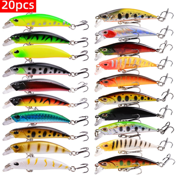 20 spalvų panardintas/plūduriuojantis Mino kostiumas Luya masalas mišrių spalvų 2 dydžių 2 svorio el. prekybos žvejybos įranga masalas