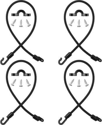 Kajaku piederumi 18 collu 6 mm elastīga virve ar skrūvējamu elastīgas virves āķa stiprinājuma sprādzi komplekts 4 HJ289