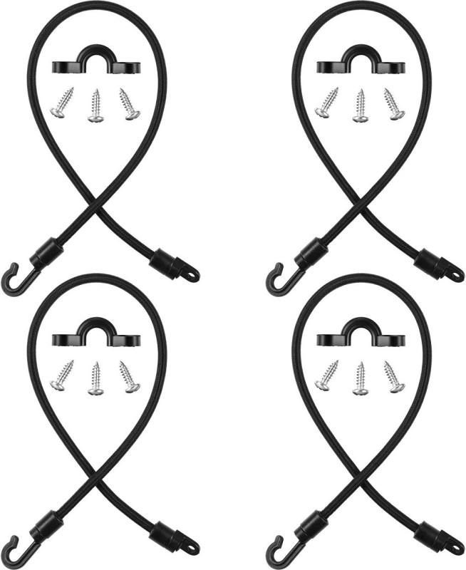 Kajaku piederumi 18 collu 6 mm elastīga virve ar skrūvējamu elastīgas virves āķa stiprinājuma sprādzi komplekts 4 HJ289
