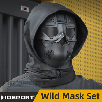 WOSPORT Wild Mask uzvalks, galvassega, maska, divējāda lietojuma režīms, pilna sejas aizsardzība, vienkrāsains
