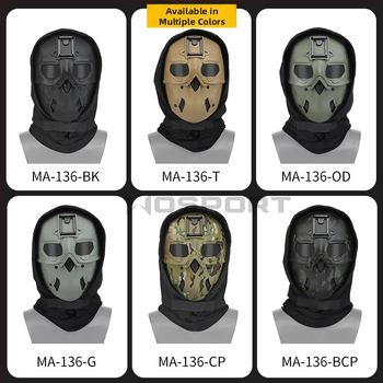 WOSPORT Wild Mask uzvalks, galvassega, maska, divējāda lietojuma režīms, pilna sejas aizsardzība, vienkrāsains