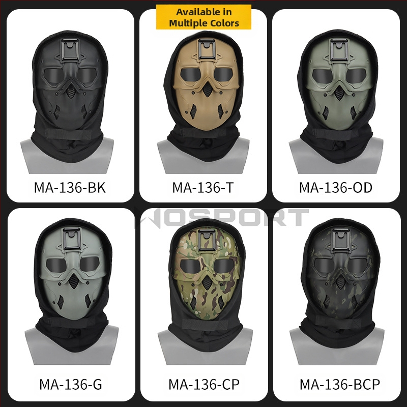 WOSPORT Wild Mask Suit Headgear Mask Dual Use Mode Full Face Protection Solid Color