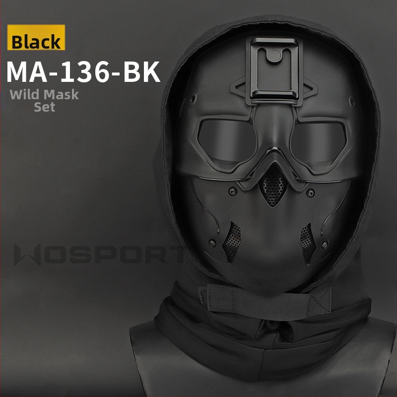 WOSPORT Wild Mask uzvalks, galvassega, maska, divējāda lietojuma režīms, pilna sejas aizsardzība, vienkrāsains