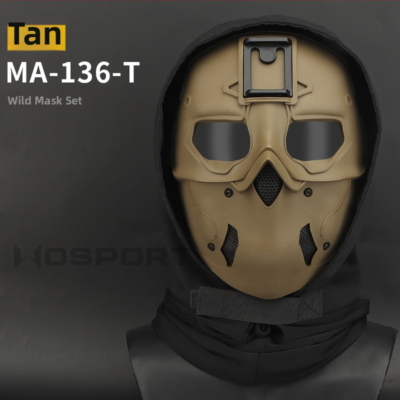 WOSPORT Wild Mask uzvalks, galvassega, maska, divējāda lietojuma režīms, pilna sejas aizsardzība, vienkrāsains