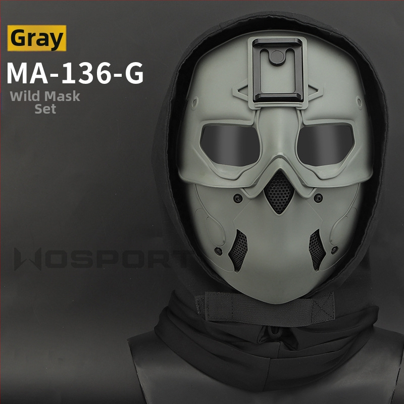 WOSPORT Wild Mask uzvalks, galvassega, maska, divējāda lietojuma režīms, pilna sejas aizsardzība, vienkrāsains
