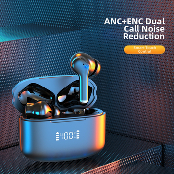 Privataus modelio naujos triukšmo mažinimo ausinės ANC + ENC triukšmo mažinimo „Bluetooth“ ausinės skaitmeniniu ekranu „Bluetooth“ ausinės sportinės ausinės