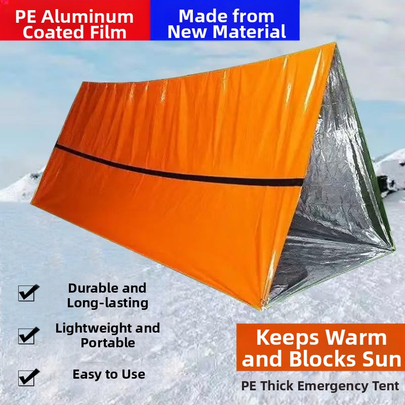 Преносима палатка за спешни случаи на открито, спасителна и помощ при бедствия, къмпинг, студоустойчив спален чувал, термо одеяло, планинарство, къмпинг, дропшипинг
