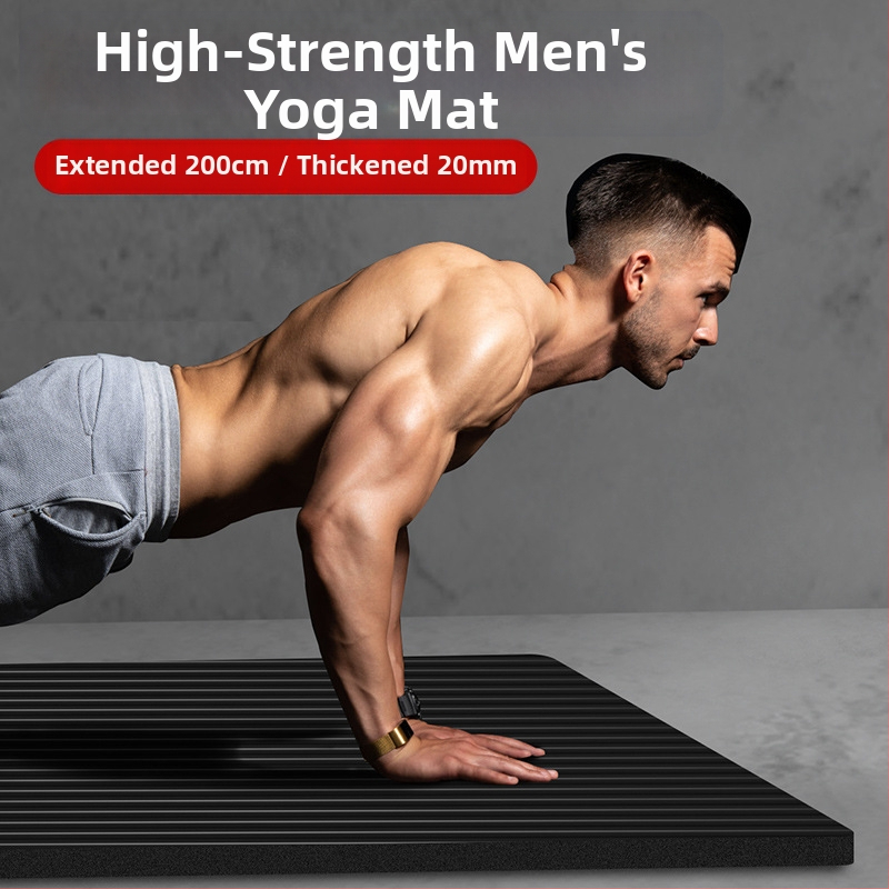 Мъжка фитнес постелка за начинаещи, съхнеща на гърба, разширена и удължена, неплъзгаща се, устойчива на износване, постелка за йога за спорт