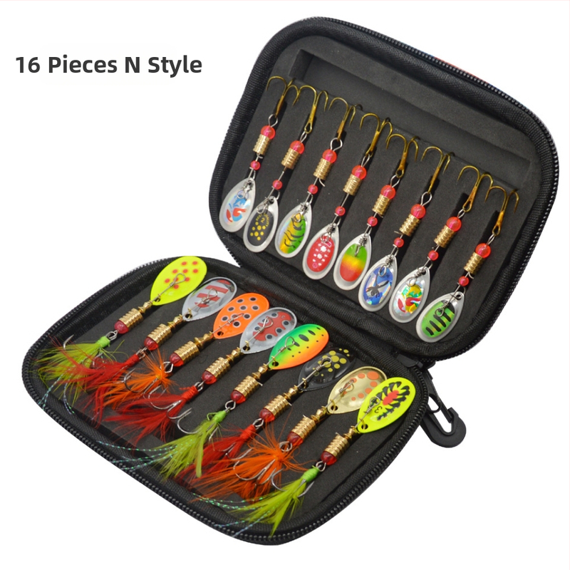 „Luya“ besisukančių kompozicinių blizgučių maišelių rinkinys, išorinių maišelių rinkinys, 16 dalių, metalinis, rankomis sukamas „Luya“ blizgučiais