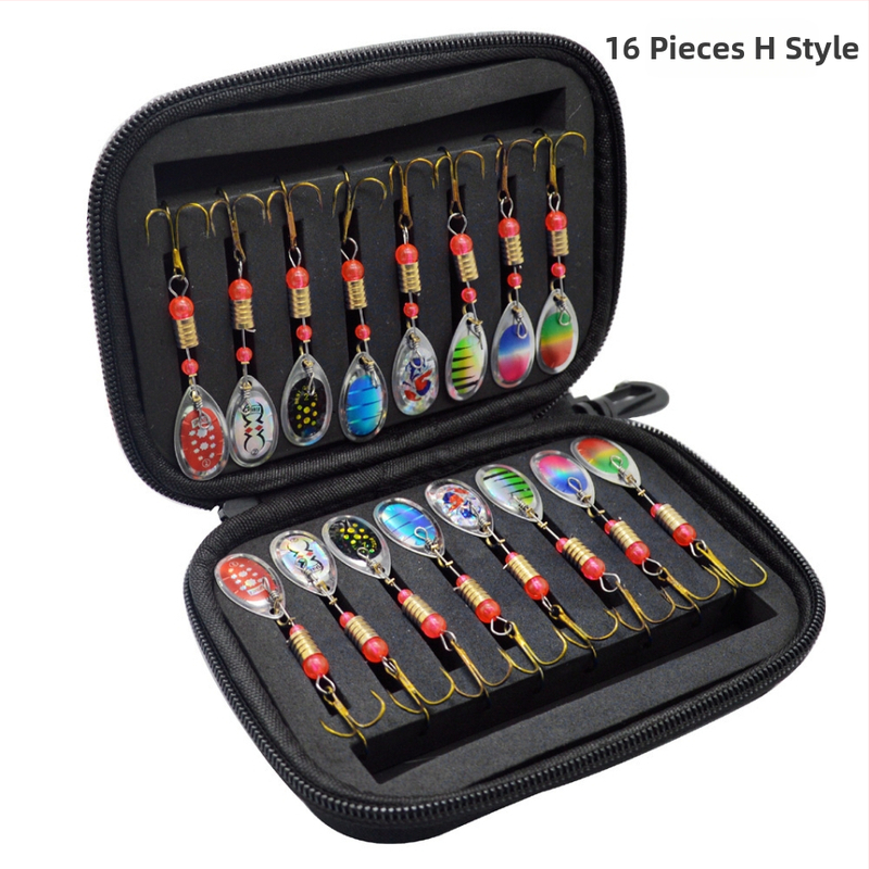 „Luya“ besisukančių kompozicinių blizgučių maišelių rinkinys, išorinių maišelių rinkinys, 16 dalių, metalinis, rankomis sukamas „Luya“ blizgučiais