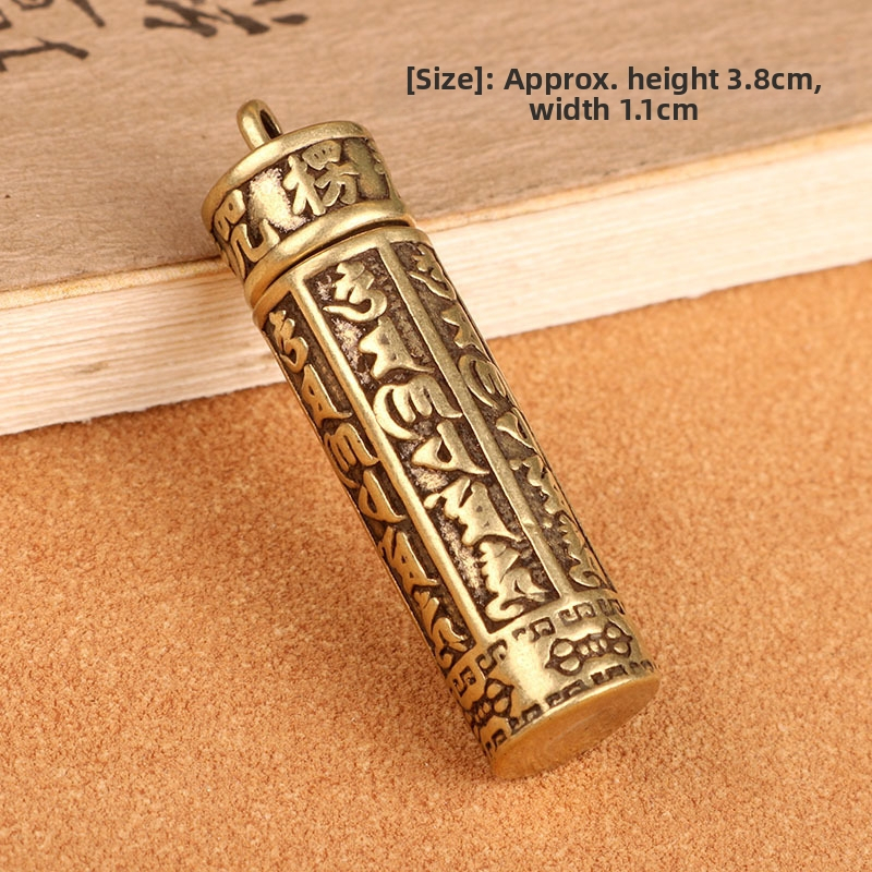 Mosadzná kľúčenka s dutou mantrou Chian, personalizovaná kreatívna kľúčenka od auta, prívesok s príveskom, šperky, darček