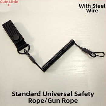 [1697 Συλλογή Λαού] Σχοινί όπλου με ελατήριο από ατσάλι molle, σχοινί ασφαλείας Anti-lost, περίγραμμα όπλου 92G, άλλαξε σε περίγραμμα τηλεσκοπικού όπλου
