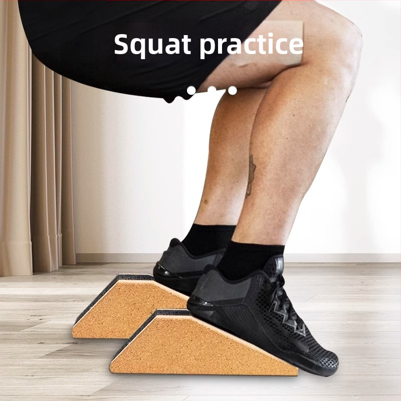 Йога Коркова тухла Клек Тухла Шлайфаща хартия Клинова тухла Фитнес Вдигане на тежести Разтягане на прасци Повдигане на пета Рампа Наклон