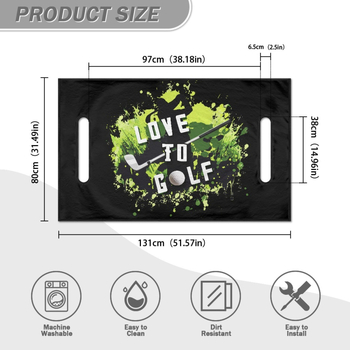 Прахоуловител за туристически автомобили, печат на топка за голф, поларно-полиран материал, черна възглавница за карта на туристически автомобили