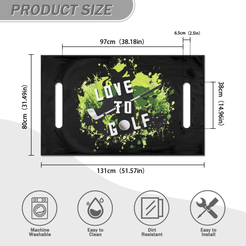 Kryt na golfové loptičky z polar flísového materiálu na cezhraničné turistické auto, čierny vankúš na mapu
