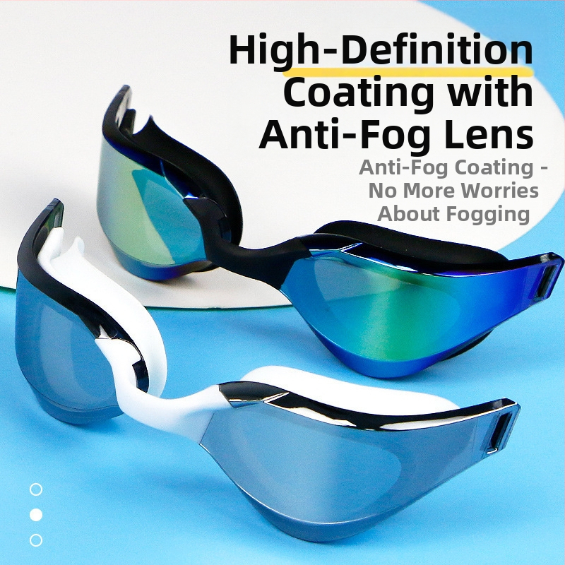 Очила за плуване с кръстосано огледало, галванизирани, цветни, за защита на очите, водоустойчиви, против замъгляване, професионални тренировъчни очила за плуване, чанта