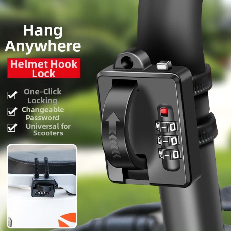 Elektrinis akumuliatorinis automobilio šalmo užraktas su slaptažodžiu, apsaugantis nuo vagystės, fiksuota apsaugos kepurės spyna su nemokama spynos sagtimi, slaptažodžiu, šalmo užraktas