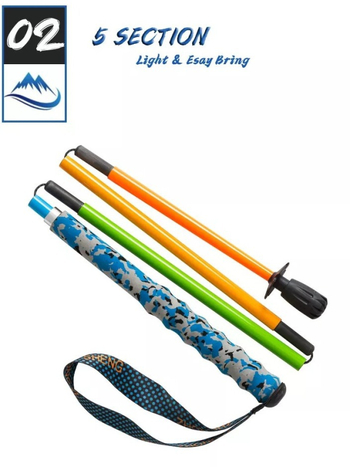 Tiesioginio gamyklinio tiekimo itin lengva, didelio modulio anglies pluošto penkių dalių sulankstoma laipiojimo lazda bekelei