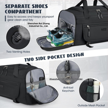 Mitrās un sausās atdalīšanas fitnesa soma, pārrobežu, Oksfordas auduma uzglabāšanas soma, īpaši viegla ceļojumu soma, bagāžas soma, jogas soma, antibakteriāla, ūdensizturīga