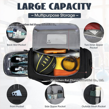 Mitrās un sausās atdalīšanas fitnesa soma, pārrobežu, Oksfordas auduma uzglabāšanas soma, īpaši viegla ceļojumu soma, bagāžas soma, jogas soma, antibakteriāla, ūdensizturīga